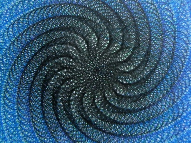 Detail of the center of this spiral drawing figure.